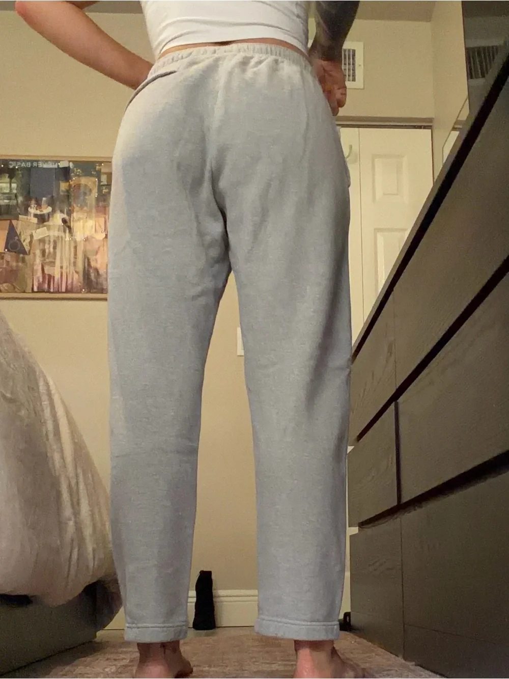 Nike Gray Fleece Straight Leg Sweatpants
